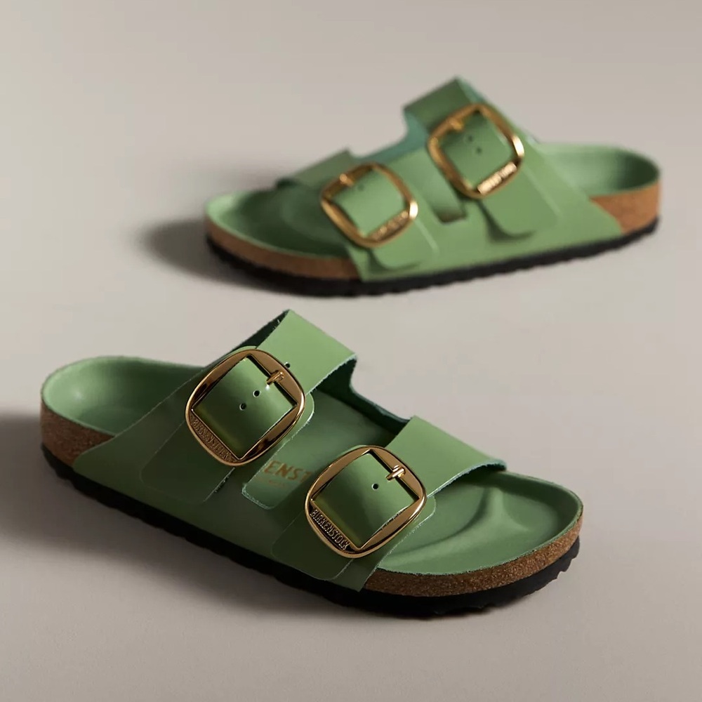 Like new high shine Birkenstock sandals